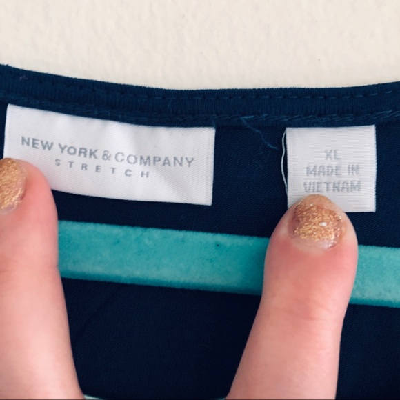 Teal New York & Company Blouse w/ Sheer Details - Picture 7 of 7